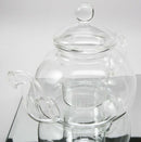 Ebros Glass Tea Pot With Tea Leaves Infuser Medium 5.25" Tall 28 Ounce Capacity