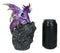 Space Purple Iridescent Dragon On Faux Geode Rock Quartz Crystal Cove Figurine