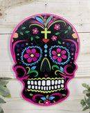 Ebros Day Of The Dead Calavera Colorful Sugar Skulls Trivet Set of Four 8"Tall Ceramic Tiles With Cork Backing Dias De Muertos Cork Trivets