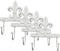Ebros Gift 5.75" Tall Cast Iron Rustic Vintage Distressed White Fleur De Lis Emblem with 2 Peg Hooks Decorative Wall Hook Southwestern Hangers Accent for Keys Leashes Coats Hats (4)