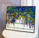 Louis Comfort Tiffany Wisteria Blossoms Stained Glass Wall Or Desktop Plaque
