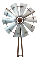 81"H Oversized Rustic Western Country Farm Windmill Outpost Galvanized Metal