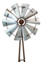 81"H Oversized Rustic Western Country Farm Windmill Outpost Galvanized Metal