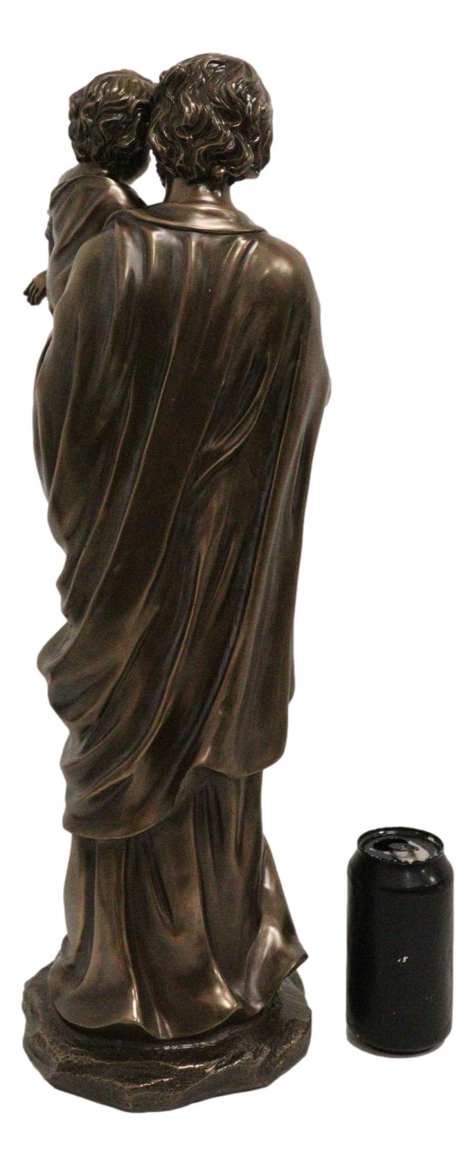 Large Saint Joseph Carrying Child Jesus Decor Statue 24"H Holy Family Figurine