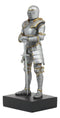 Italian Medieval Knight Statue On Black Pedestal Base 9"Tall Suit of Armor