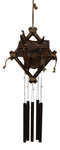 Country Rustic Cowboy Horse Saddle Faux Tooled Leather Decorative Wind Chime