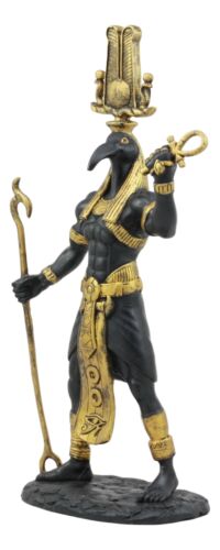 Ebros Egyptian God Ibis Headed Thoth Holding Was& Ankh Patron Of Knowledge - Ebros Gift