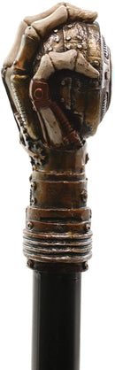 Ebros Steampunk Skeleton Hand Grasping Eye Gears Swagger Stick Cane Staff 38" L