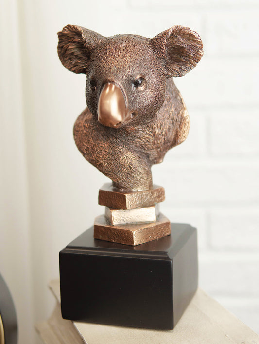Ebros Exotic Australian Koala Bear Head Bust Statue In Bronze Electroplated Finish - Ebros Gift