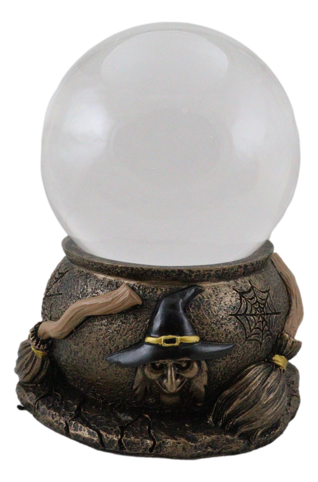 Wicca Psychic Salem Dark Witch Broomsticks Web Scrying Crystal Glass Gazing Ball