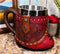 Rustic Western Cowgirl Boot W/ Lone Star Floral Faux Tooled Leather Coffee Mug