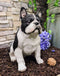 Realistic Sitting Black French Bulldog Puppy Dog With Glass Eyes Statue Pet Pal