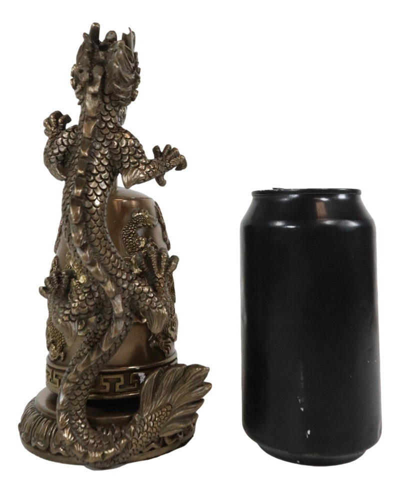Ebros Auspicious Feng Shui Oriental Dragon King Imperial Gong Bell Replica Figurine