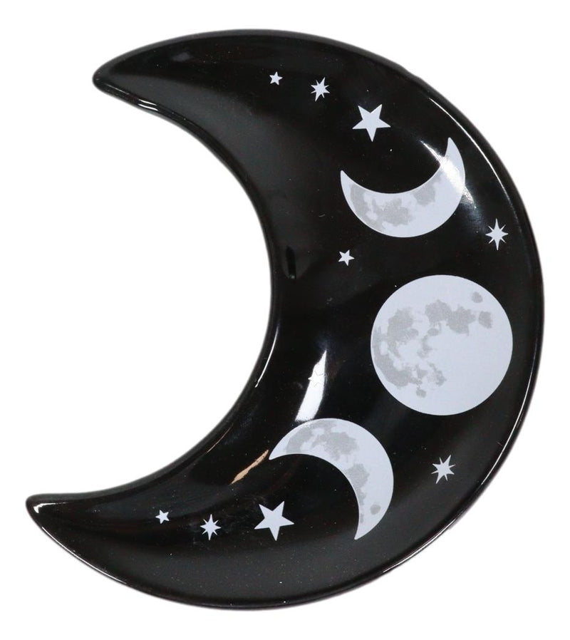 Wicca Occult Triple Moon Goddess Ceramic Trinket Jewelry Dish Or Appetizer Plate