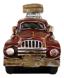 Vintage Red Fire Truck Engine Figurine Holder For Glass Salt and Pepper Shakers