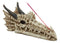 Ancient Fossil Dragon Head Skeleton Incense Burner Statue Prehistoric Dinosaur