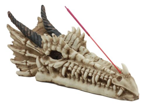 Ancient Fossil Dragon Head Skeleton Incense Burner Statue Prehistoric Dinosaur