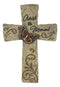 Rustic Western Butterfly Cherish The Moment Scroll Art Faux Stone Wall Cross