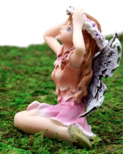 Fairy Garden Lavender Laurel Fairy Waking Up Figurine 3.25"H Miniature Faerie