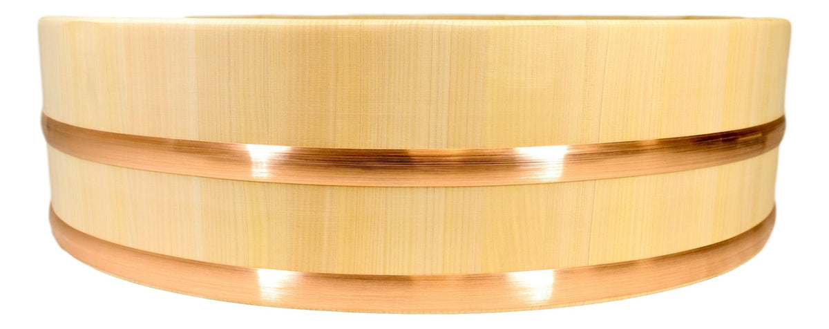 Made In Japan Hangiri Sushi Oke Rice Cypress Wood Large Mixing Bowl Tub 23.5"Dia - Ebros Gift
