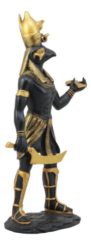 Ancient Egyptian Theme Falcon Horus Ra Holding Ankh Statue God Of War Sky Decor