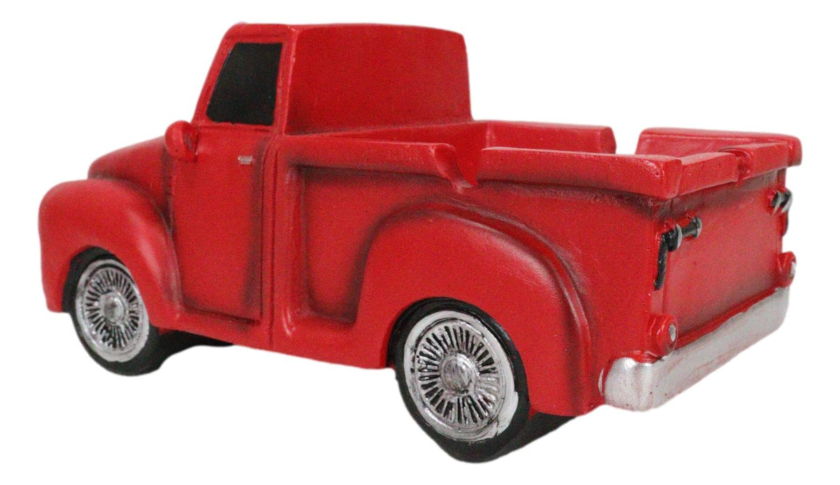 Classic Vintage Red Pickup Truck Hauling Smokes Cigarette Ashtray Figurine