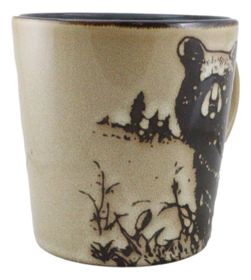 Pack Of 2 Rustic Western Cabin Lodge Forest Grizzly Bear Ceramic Mugs Coffee Cup