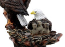 Ebros Wildlife Habitat Bald Eagle Family In Nest Statue 12"H Eagle Mate With Nestlings