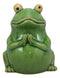 Ebros 7.25" Tall 'Hoppy' Wishes Ceramic Yoga Green Frog Praying Frogs Figurine