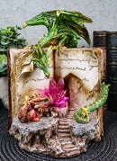 Ebros Green Dragon Wyrmling Perching On LED Crystals Book Of Spells Figurine