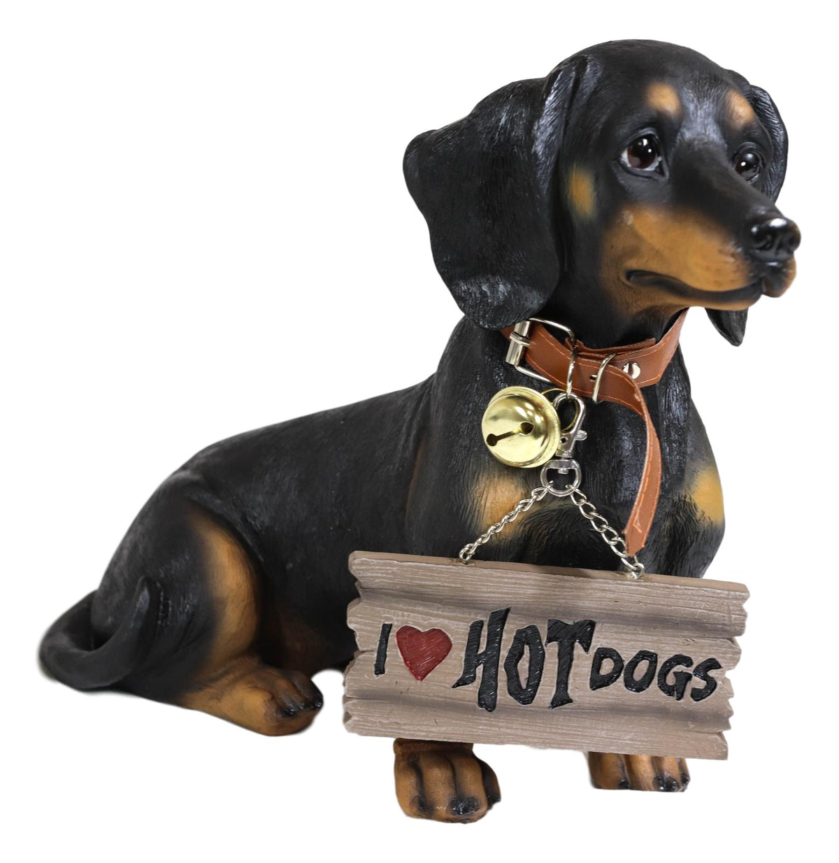 Ebros Adorable Black & Tan Dachshund Dog Welcome Statue 10.5"Tall Sausage Wiener Dog Figurine Guest Greeter Home Decor - Ebros Gift