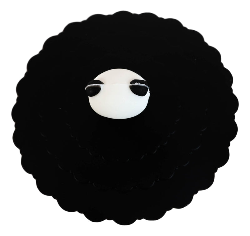 Set Of 4 Black Giant Panda Reusable Silicone Coffee Tea Cup Cover Lids Air Tight