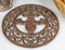 Ebros Rustic Vintage Design Round Fleur De Lis Medallion Cast Iron Trivet 10"Diameter