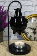 Wicca Witchcraft Hanging Ceramic Black Cauldron Essential Oil Burner Warmer