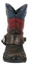 Rustic Western Cowboy Faux Leather Texas State Flag Boot With Spur Pen Holder