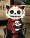 Ebros Furrybones Reddington The Red Panda Hooded Skeleton Monster Collectible