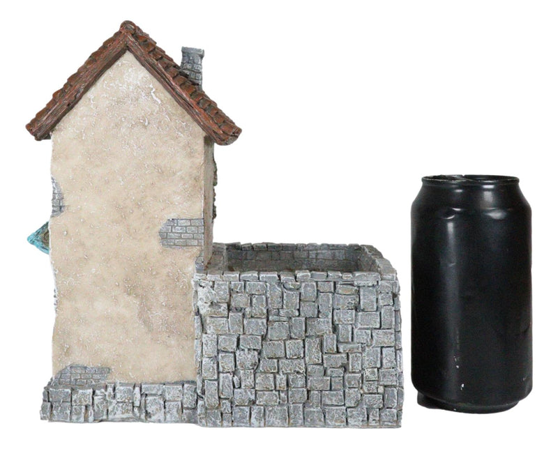 Fairy Garden LED Light Mediterranean Floral Planter Mini House With Grey Stones