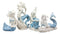 Nautical Sea World Ocean Mermaids With Blue Tails Statue Set of 4 Coastal Decors
