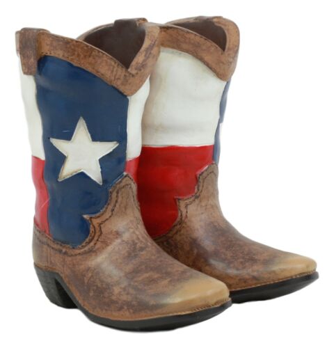 Ebros Western Cowboy Or Cowgirl Texas Flag Boots Salt and Pepper Shakers Set