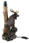 Wildlife Nature Bull Moose Grand Elk Desktop Table Lamp With Nature Shade 20"H