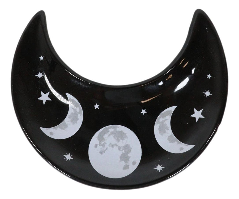 Wicca Occult Triple Moon Goddess Ceramic Trinket Jewelry Dish Or Appetizer Plate