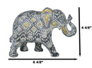 Ebros Silver Gold Patterned Elephant 6.5"L Feng Shui Elephant Mother Figurine