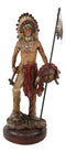 Native American Indian Warrior Chief With Eagle Roach Spear And Axe Figurine