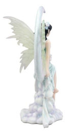 Large Celestial Crescent Moon Air Elemental Fairy Statue 11"H By Nene Thomas