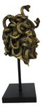 Severed Head Greek Goddess Medusa With Venom Snakes Hair On Pole Stand Figurine