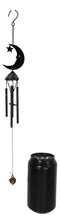 Wicca Witchcraft Crescent Moon Face with Star Coated Steel Metal Wind Chime