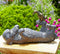 Ebros Large Aluminum Whimsical Puppy Love Dachshund Dog Playing With Duckling Statue  14.5"L