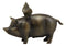 Ebros Gift 7.25" Long Rustic Decorative Whimsical Flying Pig Money Coin Piggy Bank Aluminum Sculpture Country Farm Swines Pigs Porky Bacon Themed Savings Banks Collectible Figurine