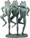 Ebros Aluminum Best Pond Buddies Hand In Hand Dancing Frog Trio Garden Statue 19"H