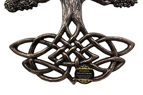 Ebros Gift Celtic Tree of Life With Symbollic Knotwork Root System Decorative Wall Plaque Figurine 13"H